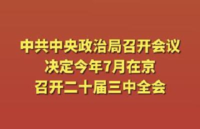 中共中央政治局召开会议 决定召开二十届三中全会 中共中央总书记习近平主持会议