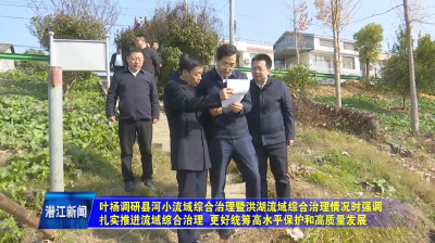 叶杨调研县河小流域综合治理暨洪湖流域综合治理情况时强调 扎实推进流域综合治理 更好统筹高水平保护和高