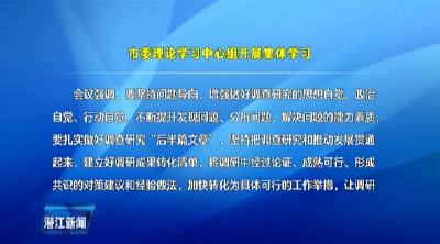市委理论学习中心组开展集体学习