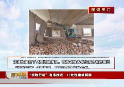 【图说天门】“拆违行动”有序推进  13处违建被拆除
