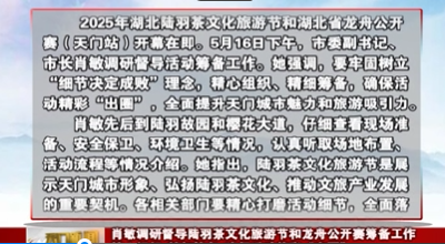 肖敏调研督导陆羽茶文化旅游节和龙舟公开赛筹备工作  精心组织 精细筹备 确保活动精彩“出圈”