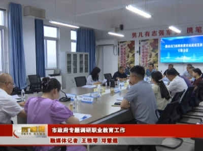市政府专题调研职业教育工作