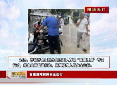 【图说天门】盲道清障保障安全出行
