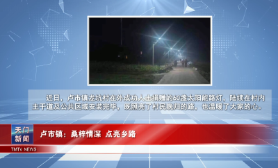 【图说天门】 卢市镇：桑梓情深 点亮乡路