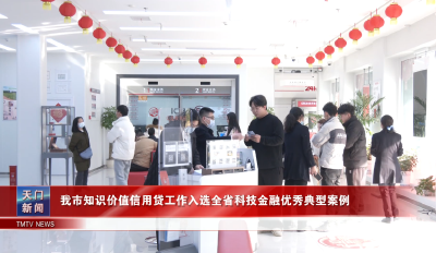 我市知识价值信用贷工作入选全省科技金融优秀典型案例