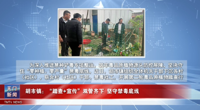 【图说天门】胡市镇：“踏查+宣传”双管齐下 坚守禁毒底线