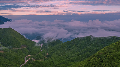 云海玉盘+晚霞夕照齐现大九湖