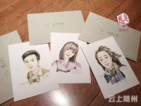 高校教师手绘肖像赠学生 走心毕业礼物打动人心