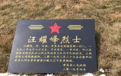 扑火英雄汪耀峰被追授“湖北青年五四奖章” 