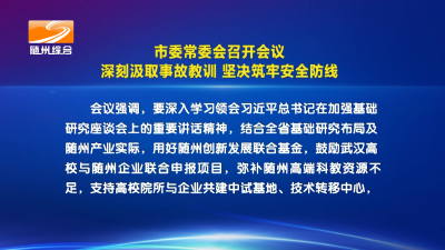 V视| 市委常委会召开会议  深刻汲取事故教训 坚决筑牢安全防线