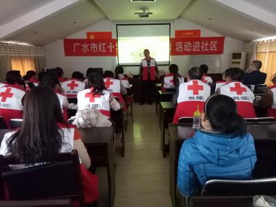 广水市红十字志愿者进社区开展健康知识讲座