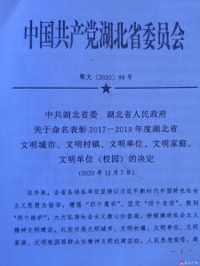 市实验初级中学被授予“文明校园”称号