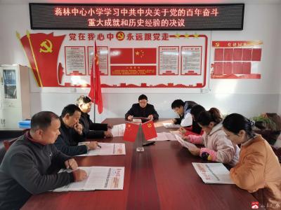 十里蒋林中心小学深入学习十九届六中全会精神