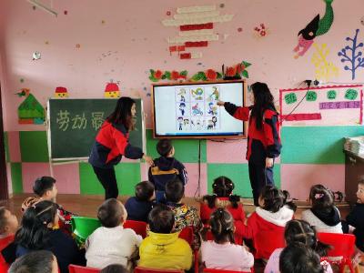 蔡河镇北街幼儿园开展劳动节主题教育