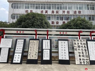 骆店镇中心中学举办教职工软笔书法展览活动