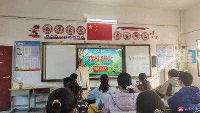 筑牢安全防线 守护绿色家园——蔡河镇中心小学开展冬季森林防火主题班会
