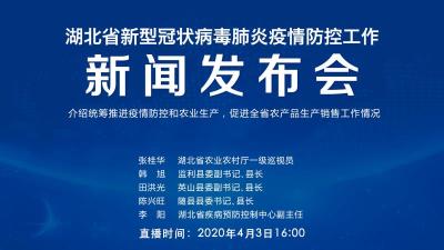 回放|第63场湖北新冠肺炎疫情防控工作新闻发布会介绍统筹推进疫情防控和农业生产，促进全省农产品生产销售工作情况