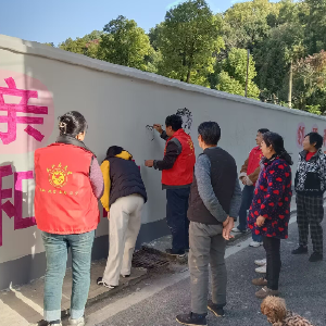 吴家山街道杏园社区吴西村老旧片区开展院墙加固维修与特色文化墙绘制工程