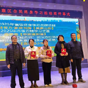 吴家山街吴南里社区“养娃有方”家庭书房项目荣获2025年省级终身学习品牌项目称号！