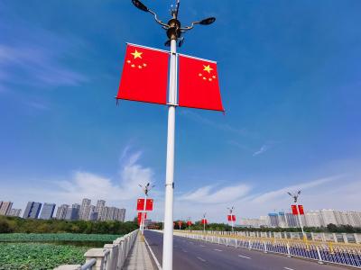  喜迎二十大丨氛围感“满级” 蔡甸街头飘扬“中国红”