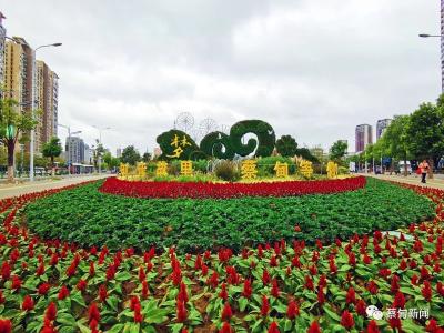 6万盆鲜花扮靓街头 蔡甸“双节”氛围渐浓