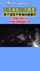 #无证驾驶 #拒绝酒驾 不思悔改！三次酒驾三次被查！