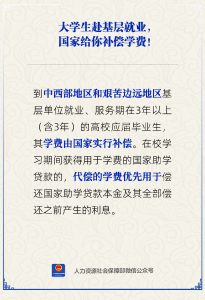 大学生赴基层就业，国家给你补偿学费！