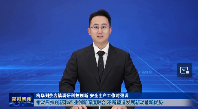 梅华到茶店镇调研科技创新、安全生产工作时强调 推动科技创新和产业创新深度融合 不断塑造发展新动能新优势