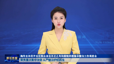 梅华主持召开全区群众身边不正之风和腐败问题集中整治工作调度会 聚焦重点集中攻坚 从严整治护航民生