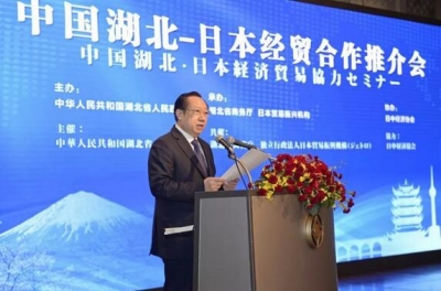 中国湖北-日本经贸合作推介会在东京举行 王晓东作主题推介