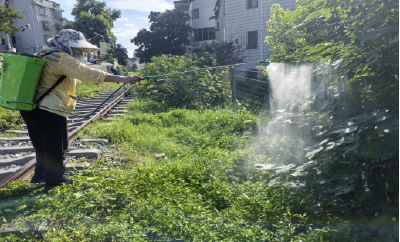 清理铁路沿线杂草 筑牢安全环境防线
