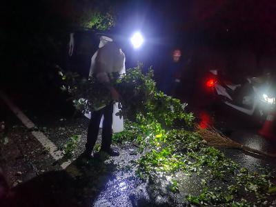 雨夜清障显担当 志愿精神放光芒