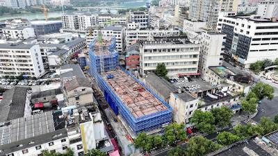夷陵三巷天和农贸危旧房改造项目主体即将封顶