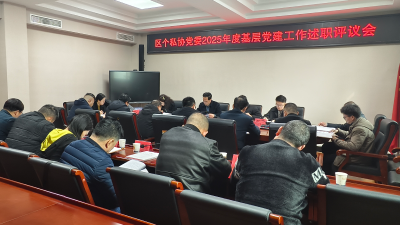 区个私协党委召开2025年度基层党建工作述职评议会