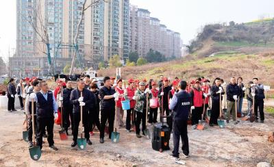夷陵区应急管理局联合黄金卡社区开展义务植树活动