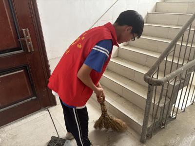 志愿清扫靓环境 文明新风伴成长