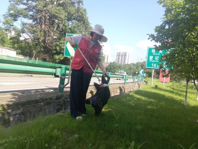 冯家湾社区：清理高速沿线垃圾 擦亮城市交通窗口