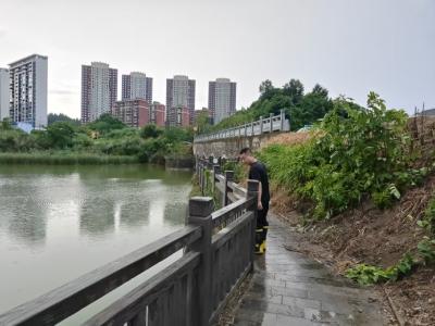锦云社区：开展河道巡查工作 筑牢防溺水安全线
