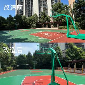 锦江社区：“周四说事”听民声 破损球场焕新颜