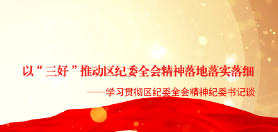 以“三好”推动区纪委全会精神落地落实落细——学习贯彻区纪委全会精神访谈