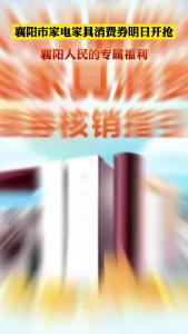 襄阳市家电家具消费券明日开抢