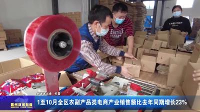 1至10月全区农副产品类电商产业销售额比去年同期增长23%