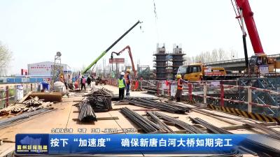 按下“加速度”  确保新唐白河大桥如期完工
