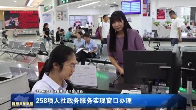 258项人社政务服务实现窗口办理