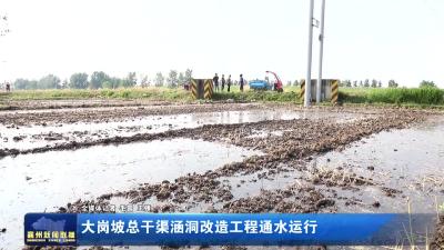 大岗坡总干渠涵洞改造工程通水运行