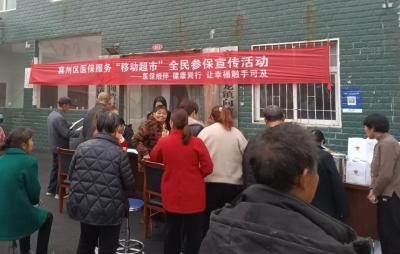 襄州区医保服务“移动超市”全民参保宣传活动走进黄龙镇向湾村
