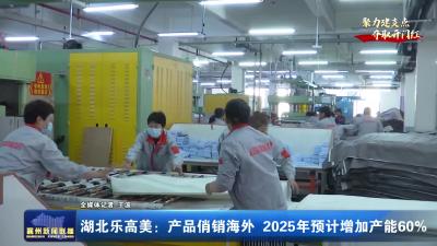 湖北乐高美：产品俏销海外 2025年预计增加产能60%