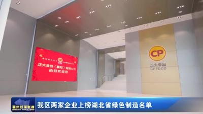 我区两家企业上榜湖北省绿色制造名单