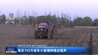 我区153万亩冬小麦播种接近尾声