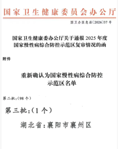 襄州区顺利通过国家慢性病综合防控示范区复审